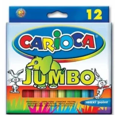 Μαρκαδόροι Carioca jumbo σετ των 12 χρωμάτων - kalachani.gr