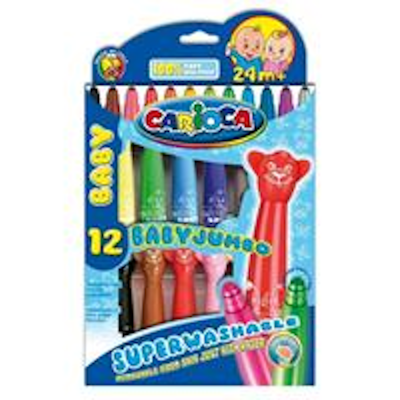Μαρκαδόροι Carioca baby jumbo 12 χρωμάτων - kalachani.gr