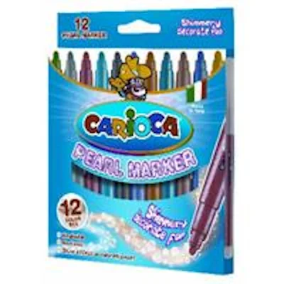 Μαρκαδόροι Carioca pearl 12 χρωμάτων - kalachani.gr
