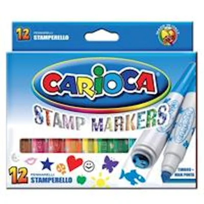 Μαρκαδόροι Carioca Stamperello 12 χρωμάτων - kalachani.gr
