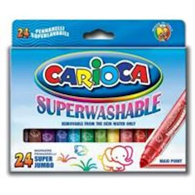 Μαρκαδόροι Carioca superwashable jumbo 24 χρωμάτων - kalachani.gr