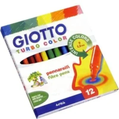 Μαρκαδόροι Giotto ψιλοί turbo color 12 χρωμάτων - kalachani.gr
