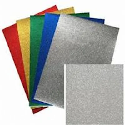 Χαρτόνια 50x70cm 300gr glitter ασημί 5 τεμαχίων - kalachani.gr