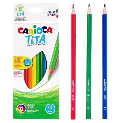 Ξυλομπογίες Tita Carioca jumbo 12 χρωμάτων - kalachani.gr