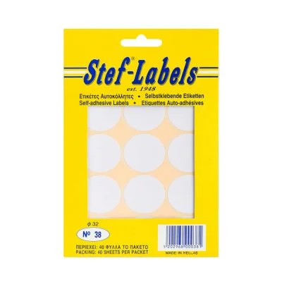 Ετικέτες Stef στρογγυλές διάφανες 32mm No 212 - kalachani.gr